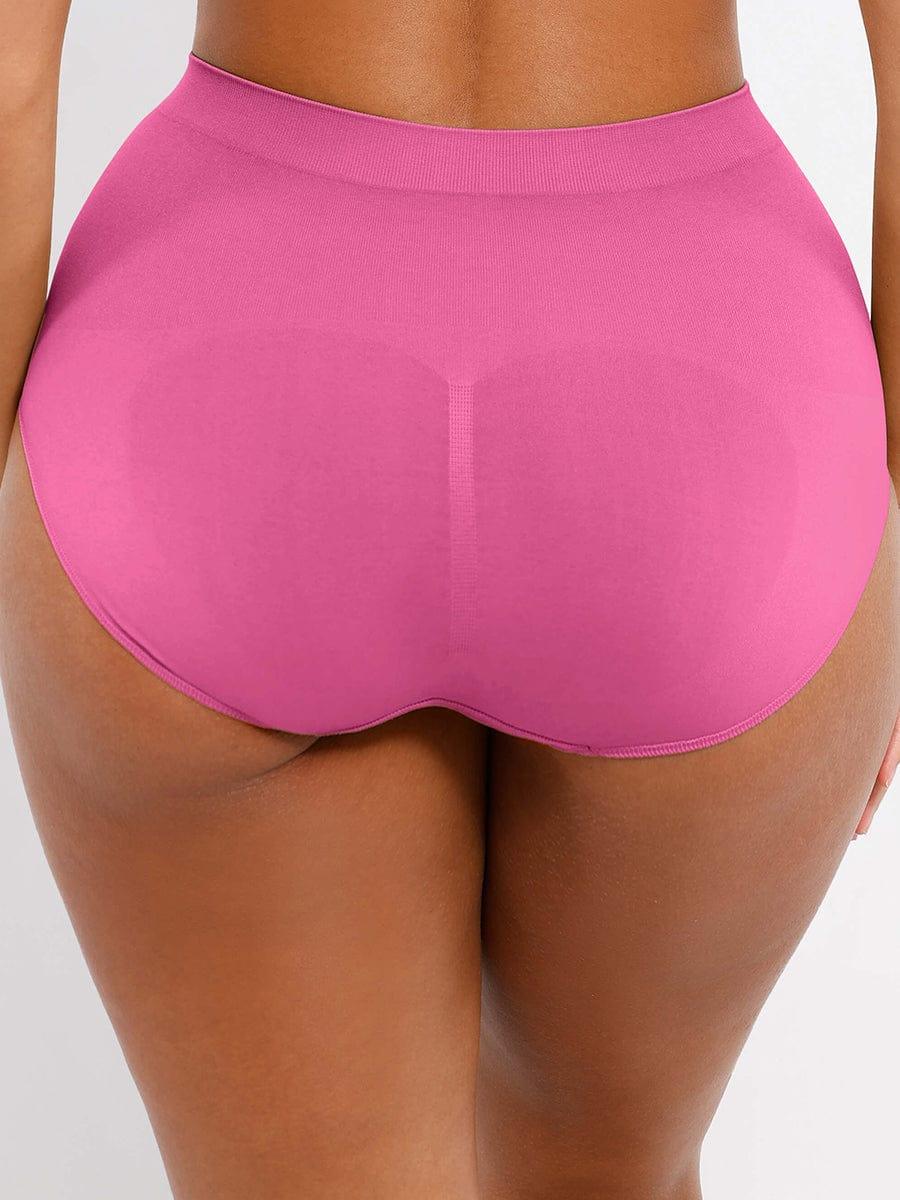 Wholesale Seamless Mid Waist Tummy Control Antibacterial Peach Hip Brief -