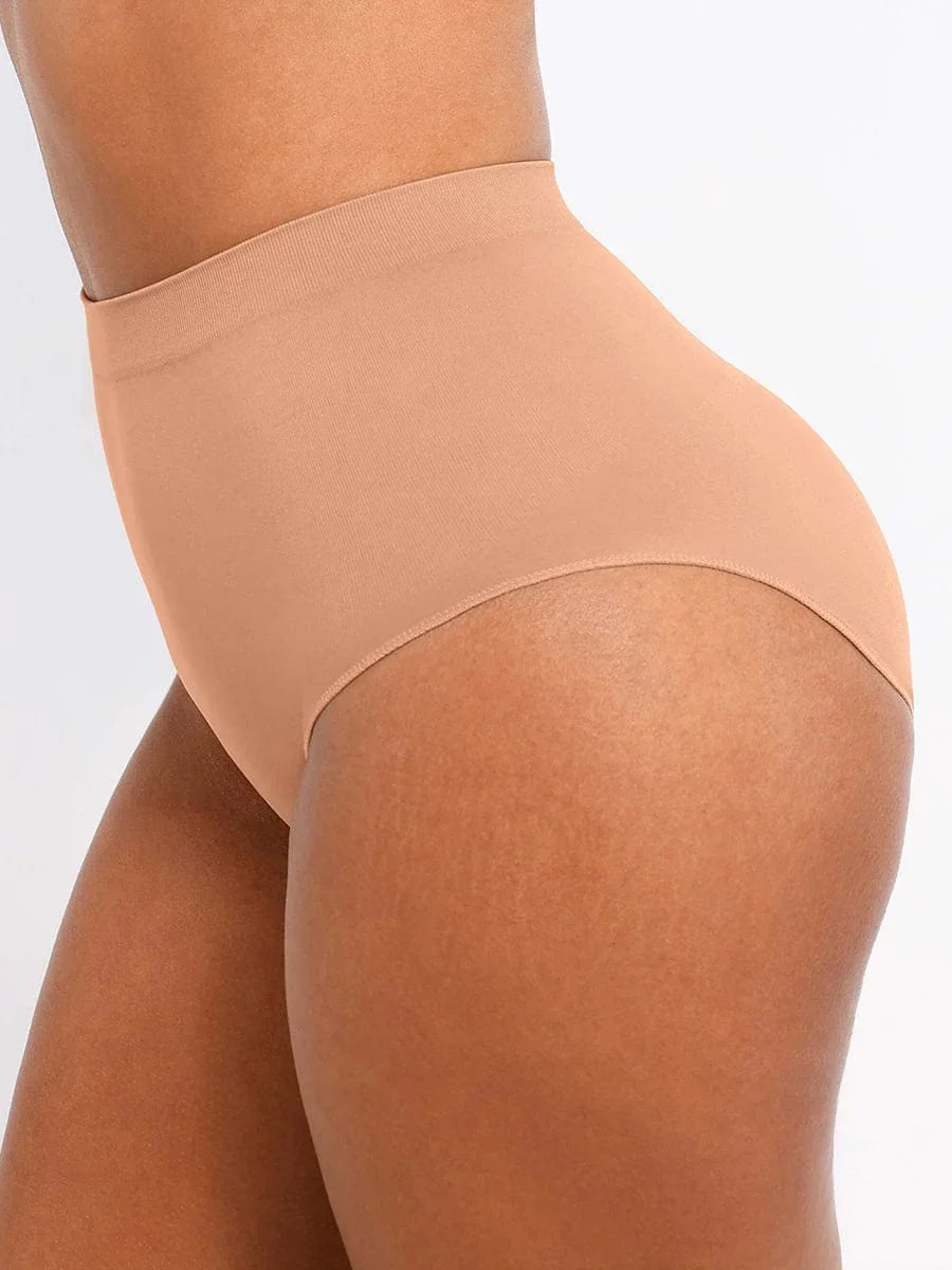 Wholesale Seamless Mid Waist Tummy Control Antibacterial Peach Hip Brief -