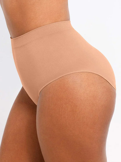 Wholesale Seamless Mid Waist Tummy Control Antibacterial Peach Hip Brief -