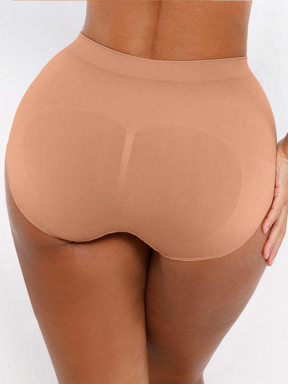 Wholesale Seamless Mid Waist Tummy Control Antibacterial Peach Hip Brief -