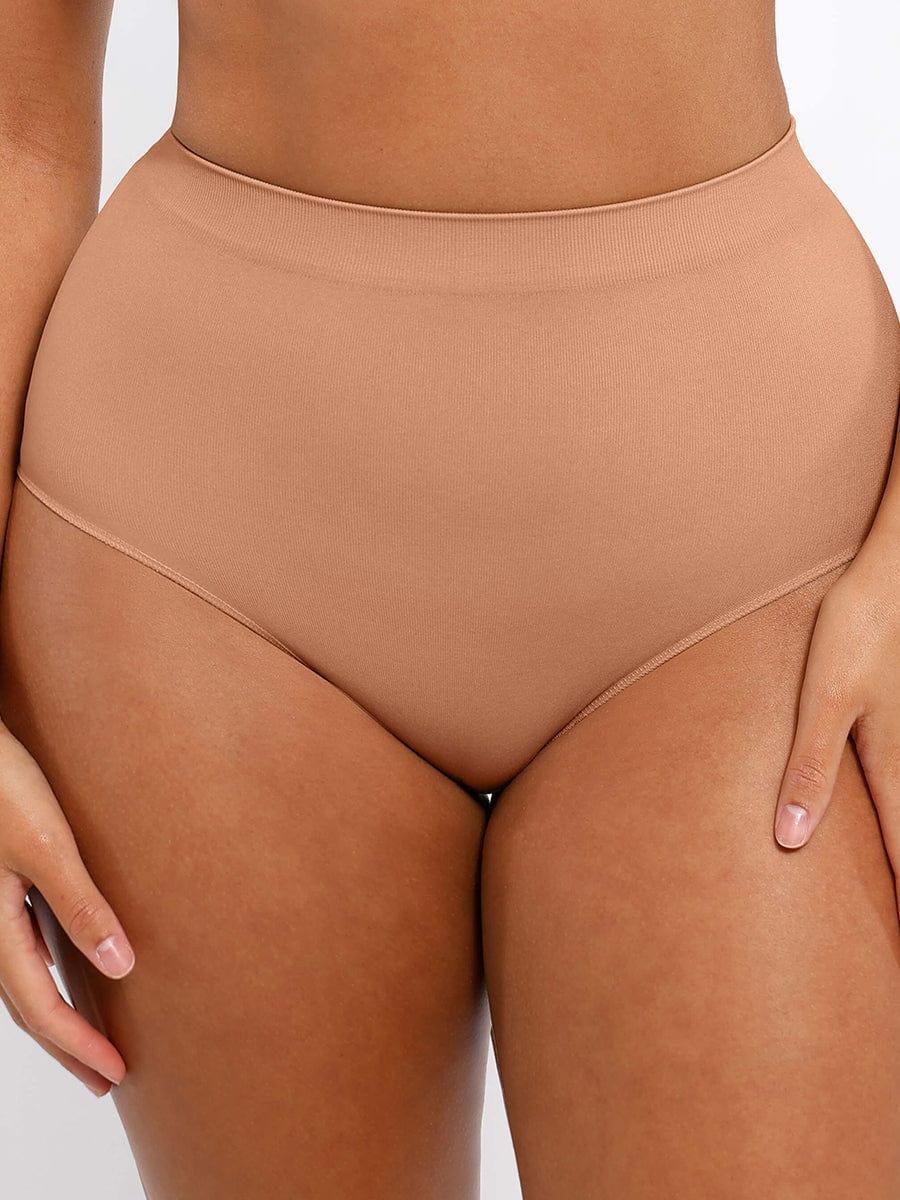 Wholesale Seamless Mid Waist Tummy Control Antibacterial Peach Hip Brief -