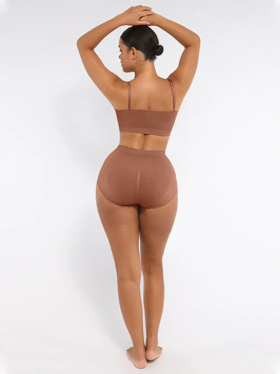 Wholesale Seamless Mid Waist Tummy Control Antibacterial Peach Hip Brief -
