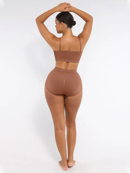 Wholesale Seamless Mid Waist Tummy Control Antibacterial Peach Hip Brief -