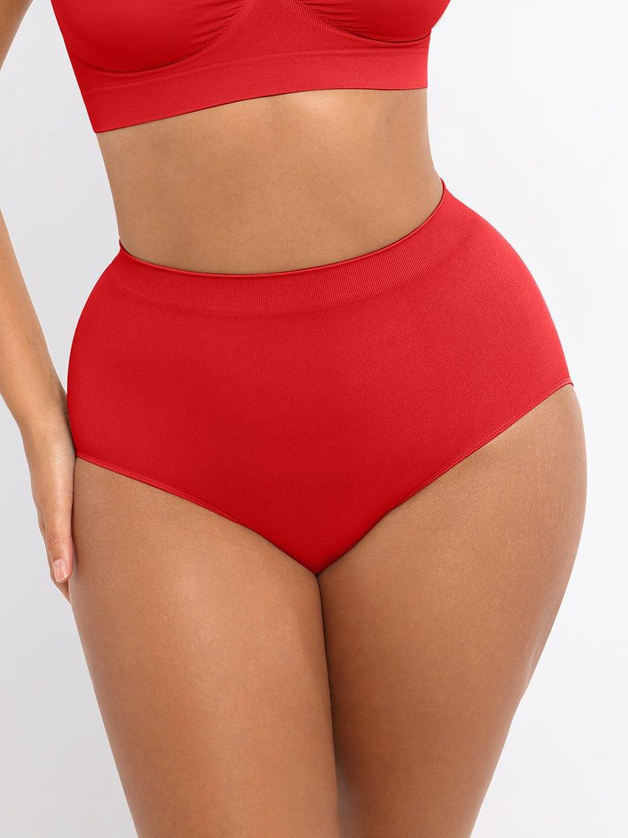 Wholesale Seamless Mid Waist Tummy Control Antibacterial Peach Hip Brief -