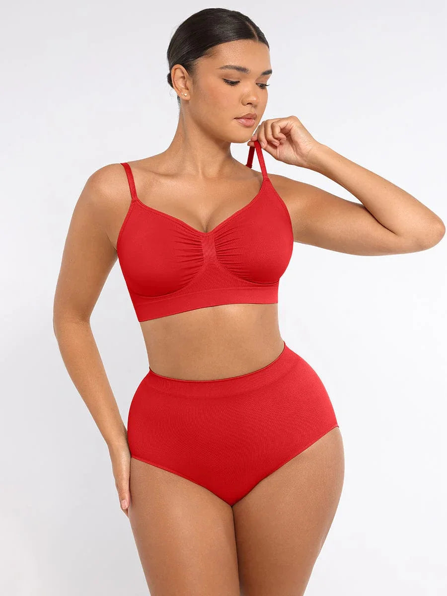 Wholesale Seamless Mid Waist Tummy Control Antibacterial Peach Hip Brief -
