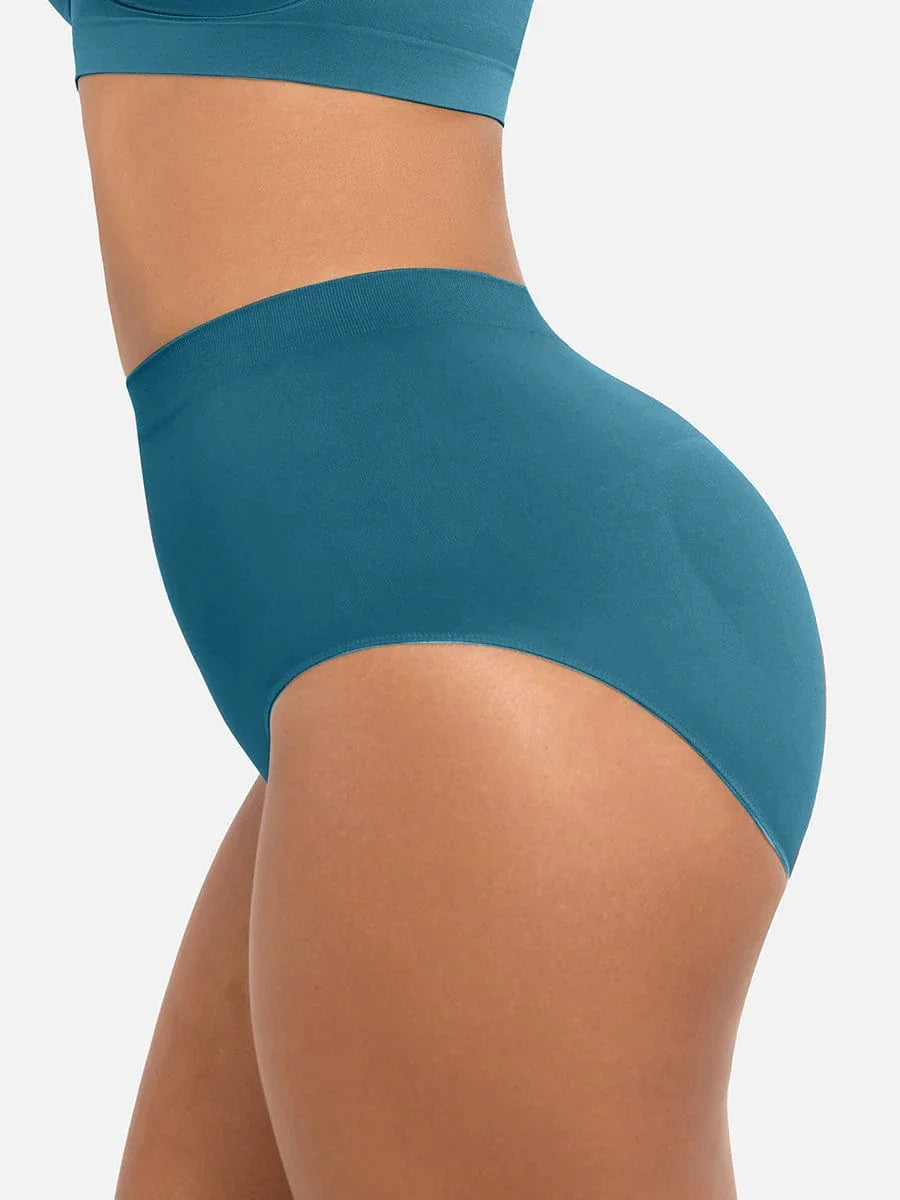 Wholesale Seamless Mid Waist Tummy Control Antibacterial Peach Hip Brief -