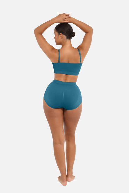 Wholesale Seamless Mid Waist Tummy Control Antibacterial Peach Hip Brief -