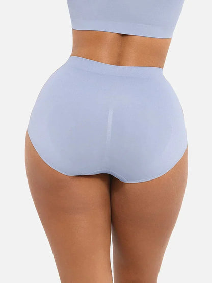Wholesale Seamless Mid Waist Tummy Control Antibacterial Peach Hip Brief -