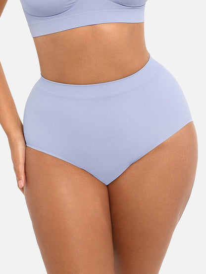 Wholesale Seamless Mid Waist Tummy Control Antibacterial Peach Hip Brief -