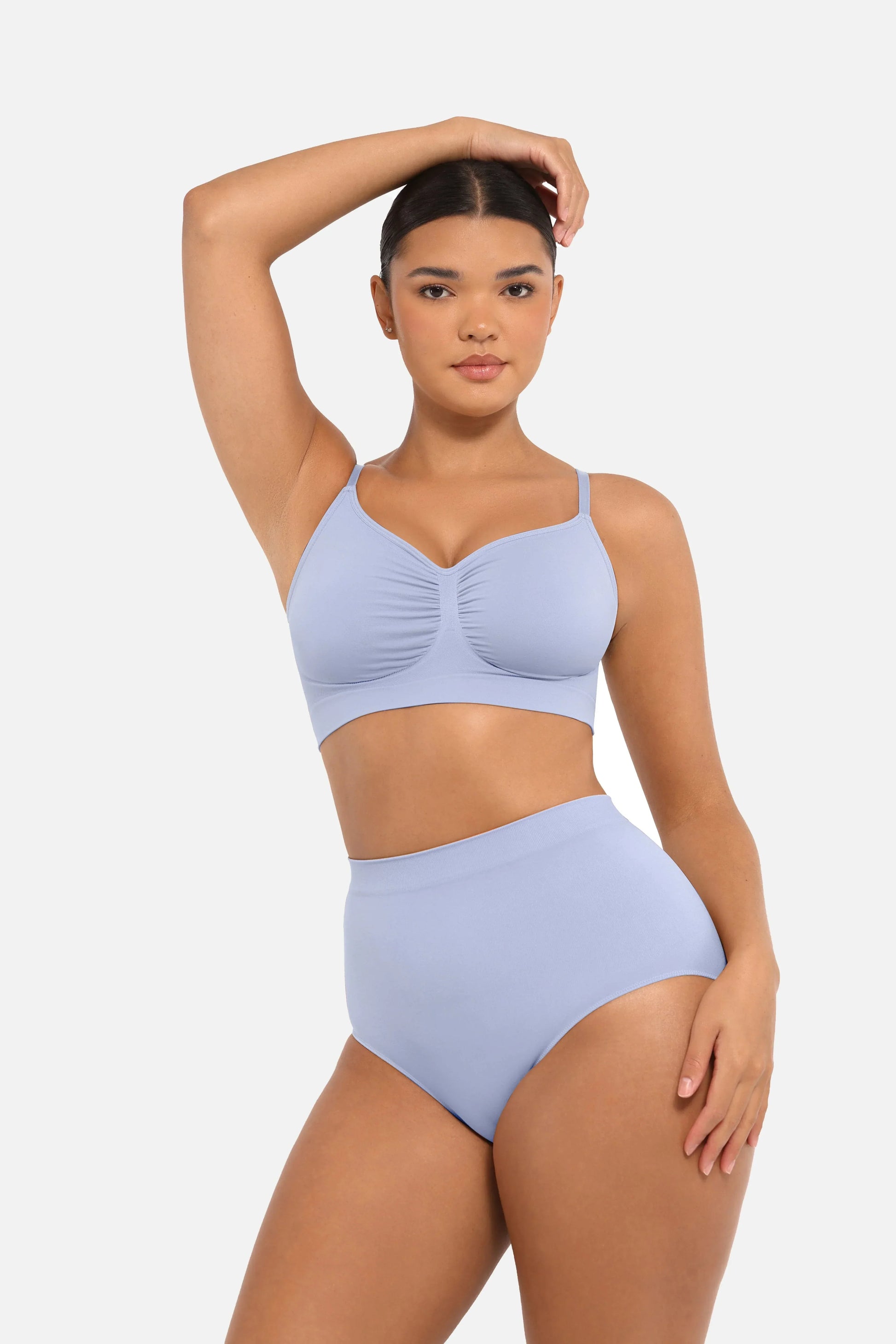 Wholesale Seamless Mid Waist Tummy Control Antibacterial Peach Hip Brief -