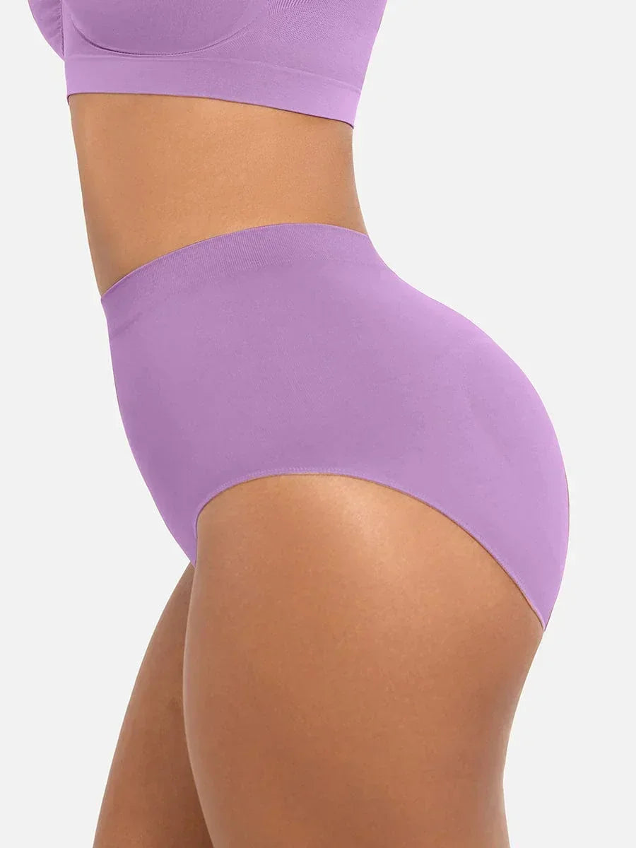 Wholesale Seamless Mid Waist Tummy Control Antibacterial Peach Hip Brief -
