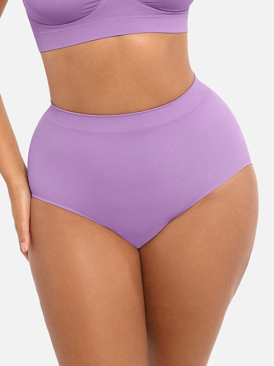 Wholesale Seamless Mid Waist Tummy Control Antibacterial Peach Hip Brief -