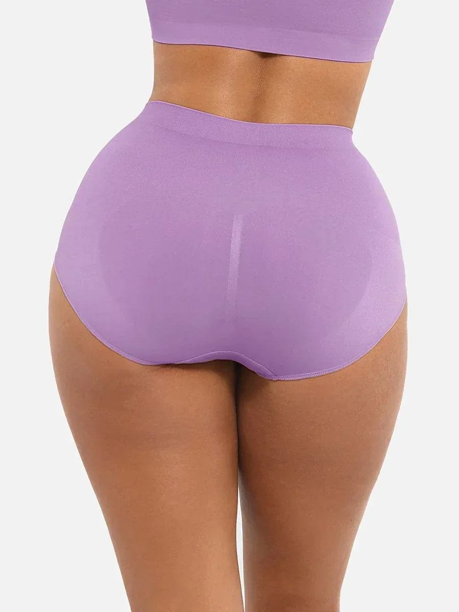 Wholesale Seamless Mid Waist Tummy Control Antibacterial Peach Hip Brief -