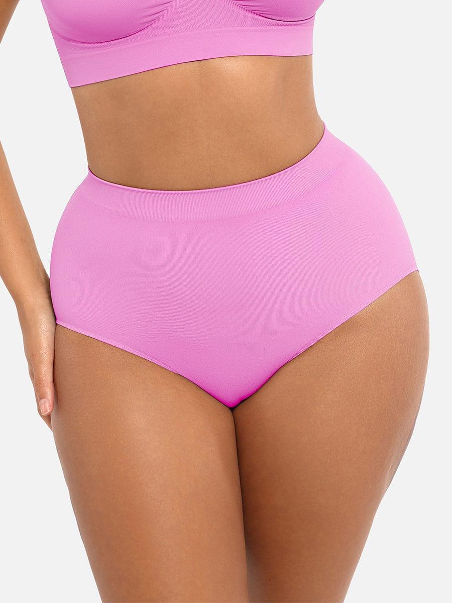 Wholesale Seamless Mid Waist Tummy Control Antibacterial Peach Hip Brief -