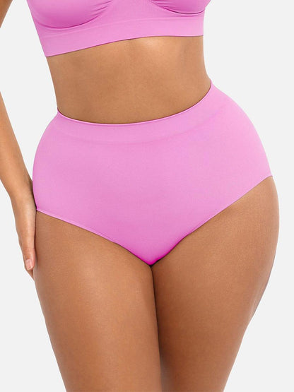 Wholesale Seamless Mid Waist Tummy Control Antibacterial Peach Hip Brief -
