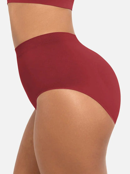 Wholesale Seamless Mid Waist Tummy Control Antibacterial Peach Hip Brief -