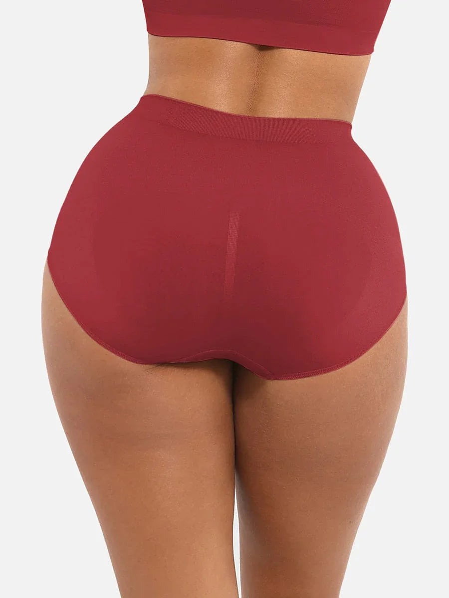 Wholesale Seamless Mid Waist Tummy Control Antibacterial Peach Hip Brief -