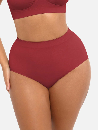 Wholesale Seamless Mid Waist Tummy Control Antibacterial Peach Hip Brief -