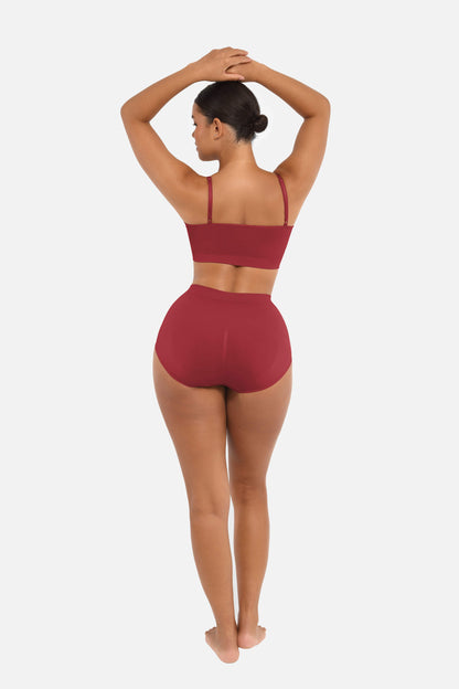 Wholesale Seamless Mid Waist Tummy Control Antibacterial Peach Hip Brief -