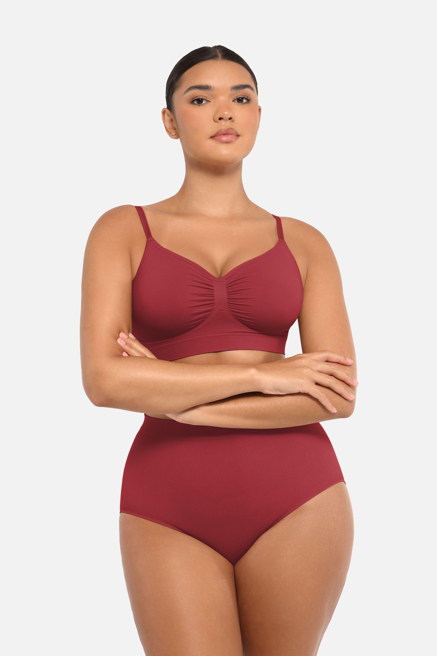 Wholesale Seamless Mid Waist Tummy Control Antibacterial Peach Hip Brief -