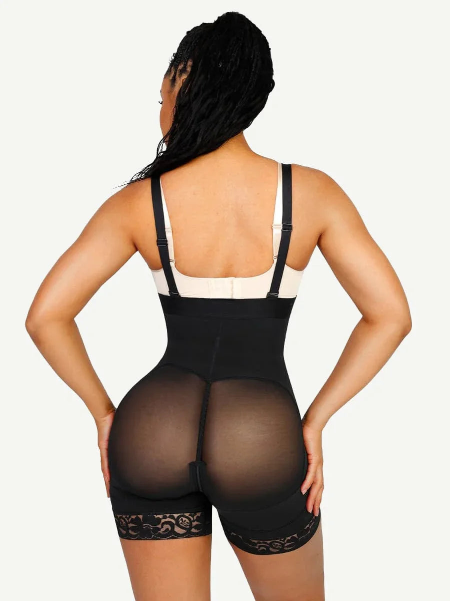 Sexy Lace Firm Compression Latex Buttocks Lifting Shapewear -