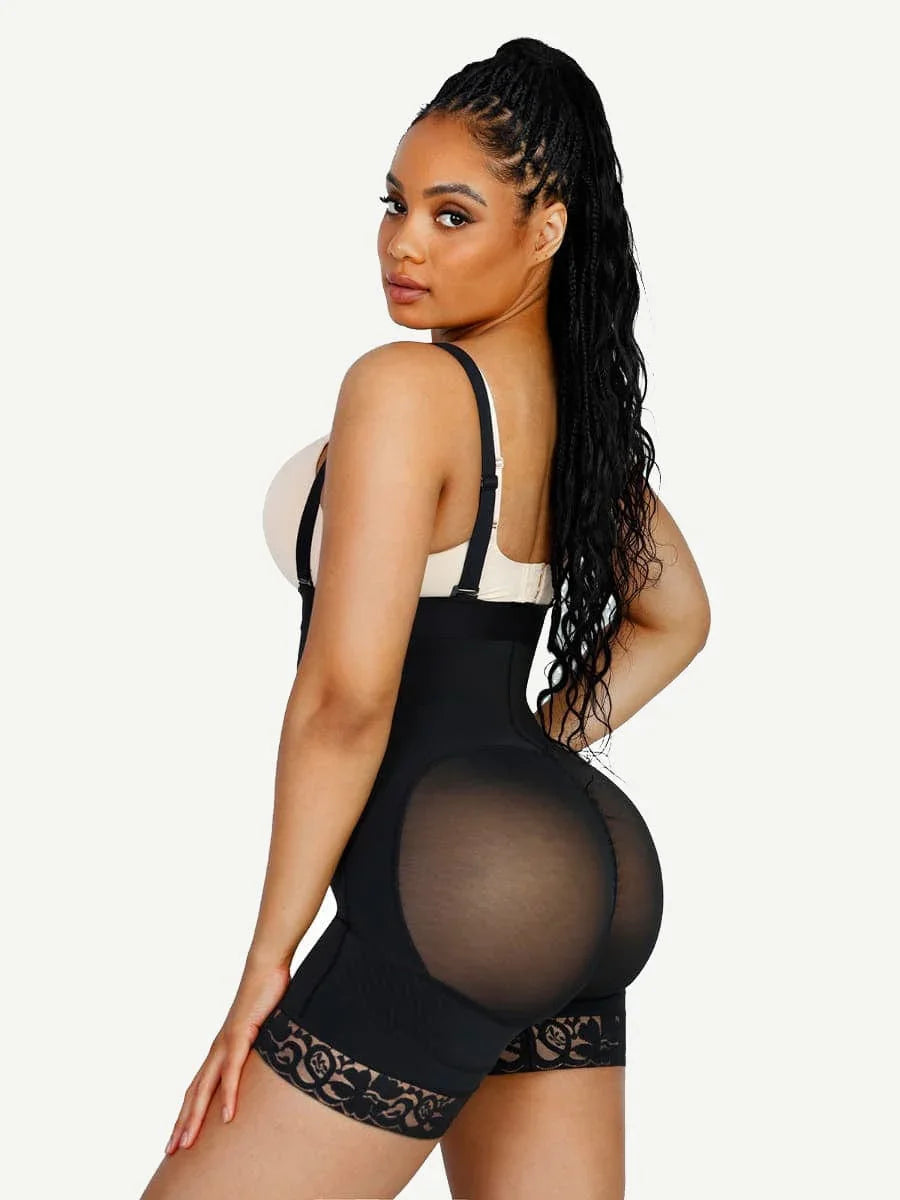 Sexy Lace Firm Compression Latex Buttocks Lifting Shapewear -