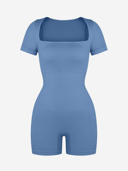 Eco-Friendly Seamless Ribbed Sports Shapewear Romper