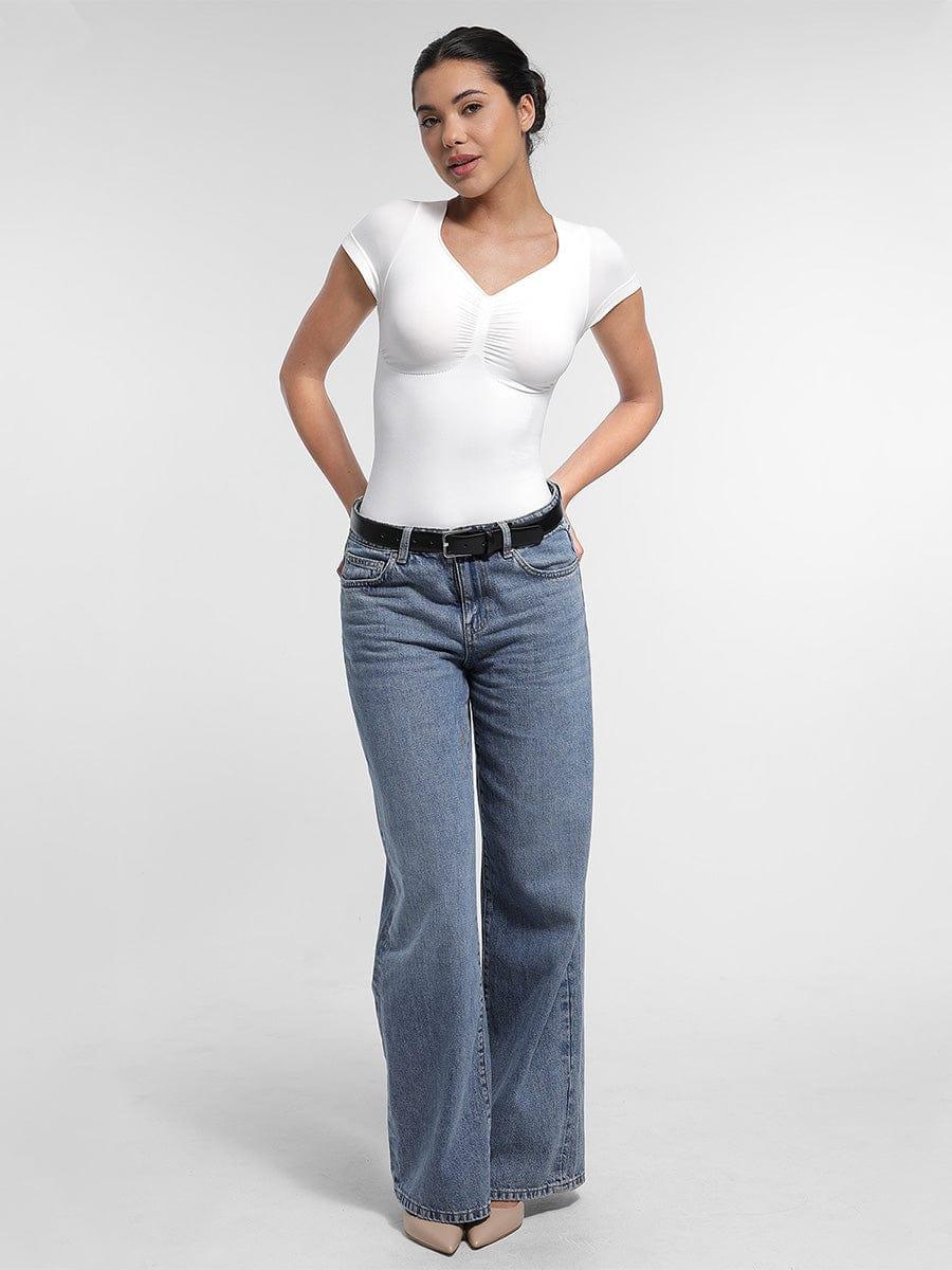 Seamless Bust Support Waist & Abdomen Shaping Thong Bodysuit -