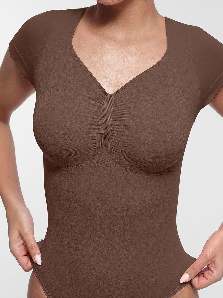 Seamless Bust Support Waist & Abdomen Shaping Thong Bodysuit -