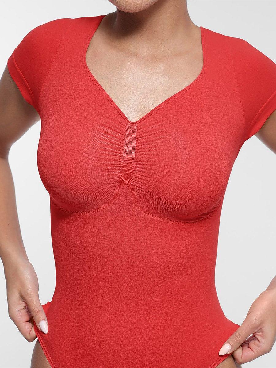 Seamless Bust Support Waist & Abdomen Shaping Thong Bodysuit -