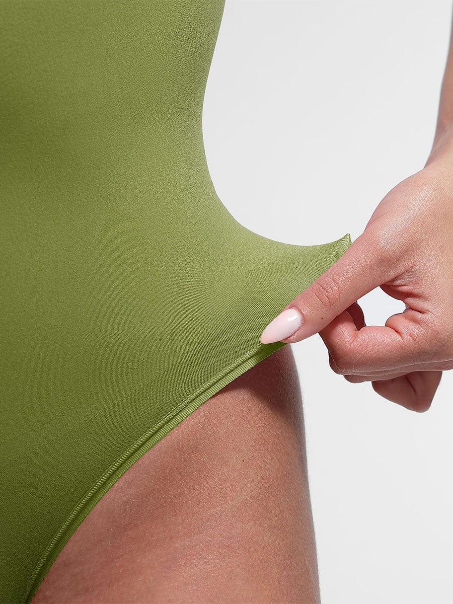 Seamless Bust Support Waist & Abdomen Shaping Thong Bodysuit -