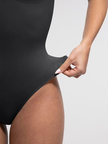 Seamless Bust Support Waist and Abdomen Control Thong Bodysuit -