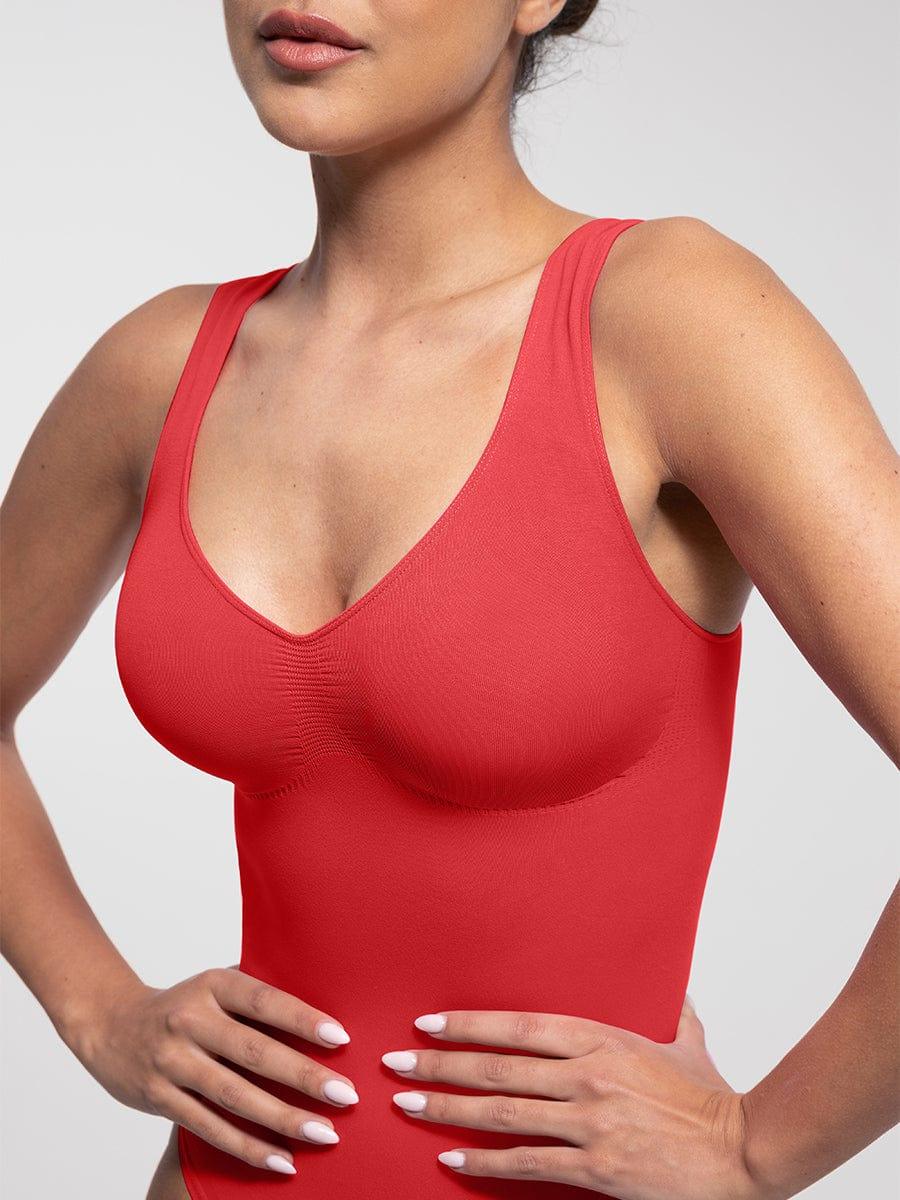 Seamless Bust Support Waist and Abdomen Control Thong Bodysuit -