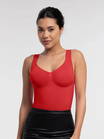 Seamless Bust Support Waist and Abdomen Control Thong Bodysuit -