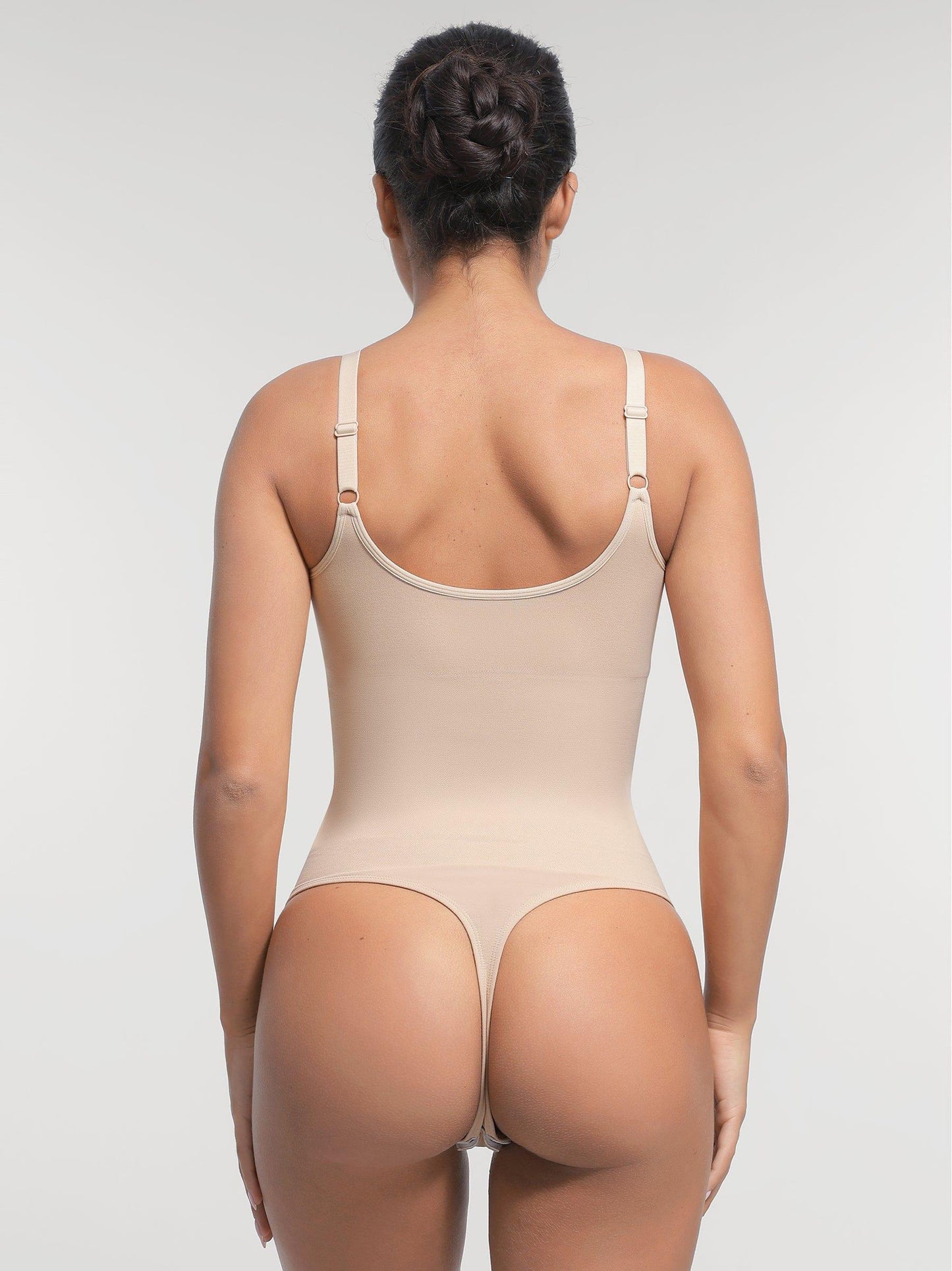Seamless Thong Bodysuit with Built-In Bra & Tummy Control -