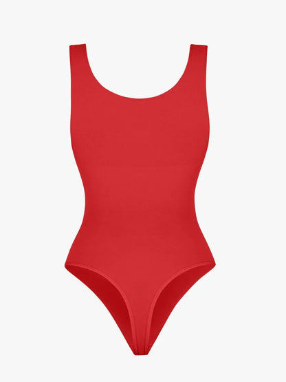 Seamless Bust Support Waist and Abdomen Control Thong Bodysuit -