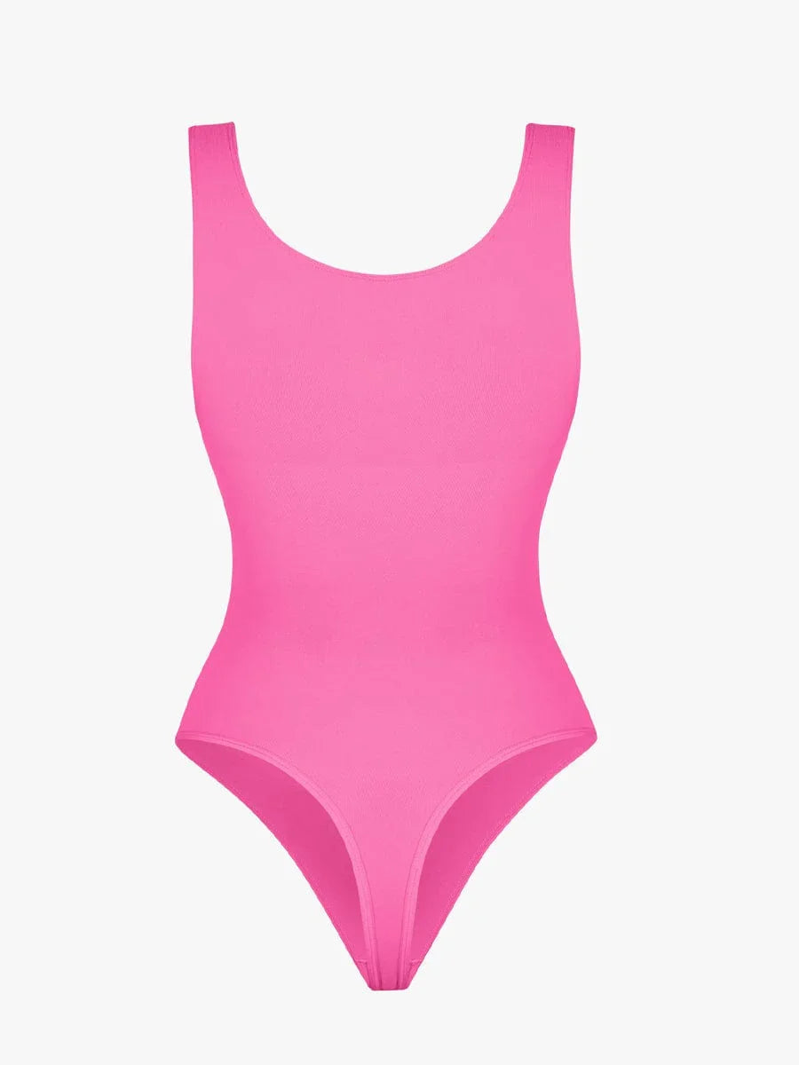 Seamless Bust Support Waist and Abdomen Control Thong Bodysuit -
