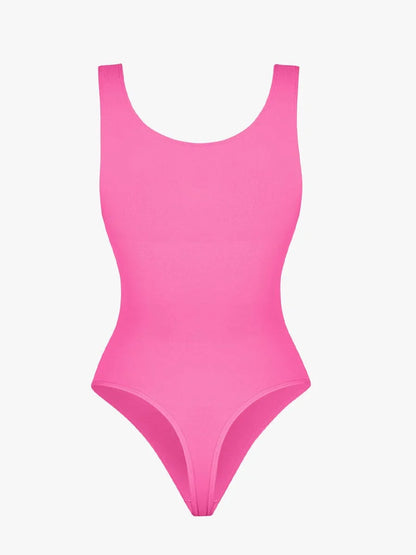 Seamless Bust Support Waist and Abdomen Control Thong Bodysuit -