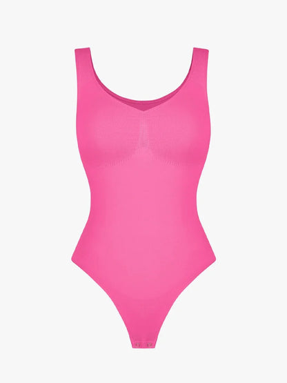 Seamless Bust Support Waist and Abdomen Control Thong Bodysuit -