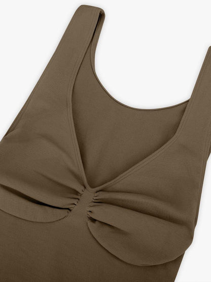 Seamless Bust Support Waist and Abdomen Control Thong Bodysuit -