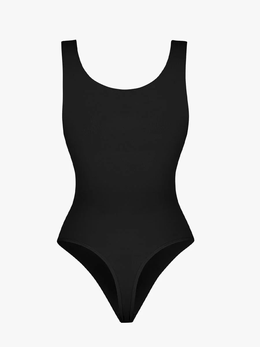 Seamless Bust Support Waist and Abdomen Control Thong Bodysuit -