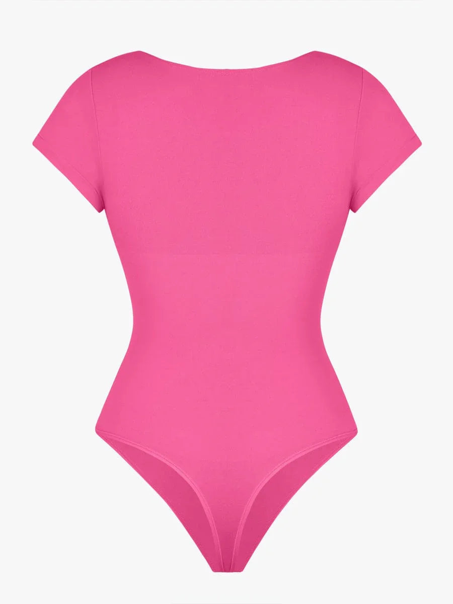 Seamless Bust Support Waist & Abdomen Shaping Thong Bodysuit -