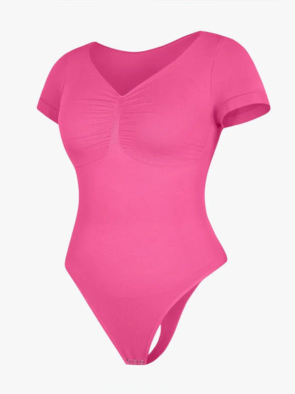 Seamless Bust Support Waist & Abdomen Shaping Thong Bodysuit -