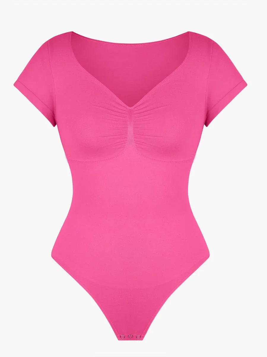 Seamless Bust Support Waist & Abdomen Shaping Thong Bodysuit -