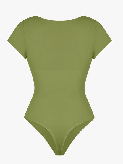 Seamless Bust Support Waist & Abdomen Shaping Thong Bodysuit -