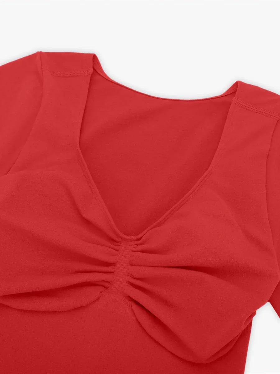 Seamless Bust Support Waist & Abdomen Shaping Thong Bodysuit -