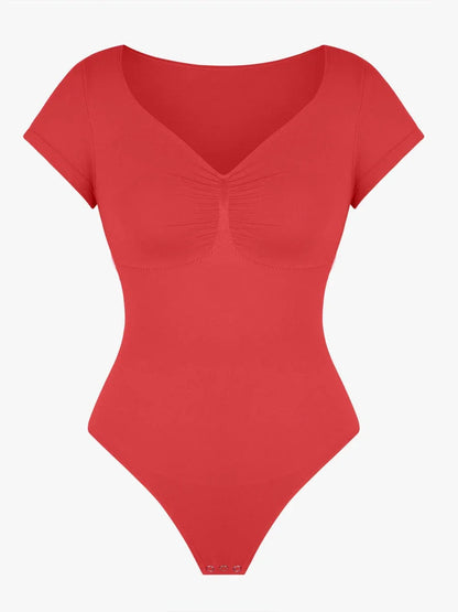 Seamless Bust Support Waist & Abdomen Shaping Thong Bodysuit -