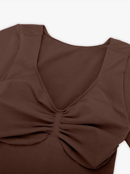 Seamless Bust Support Waist & Abdomen Shaping Thong Bodysuit -