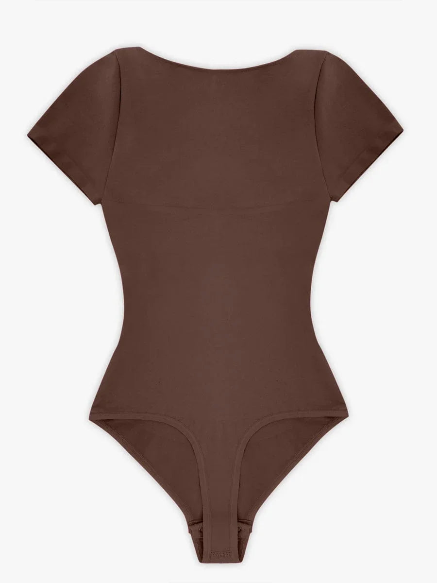 Seamless Bust Support Waist & Abdomen Shaping Thong Bodysuit -