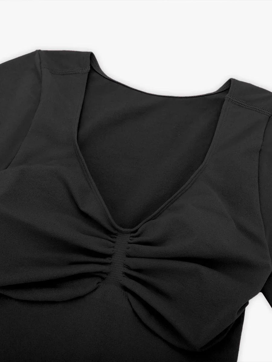 Seamless Bust Support Waist & Abdomen Shaping Thong Bodysuit -